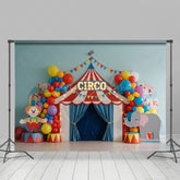 Lofaris Cute Circus With Balloon Flag Cake Smash Backdrop